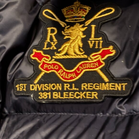 Ralph Lauren  Down Hooded Navy Winter Puffer Coat Parka Sz S/P RL Crest $398 - Picture 2 of 8